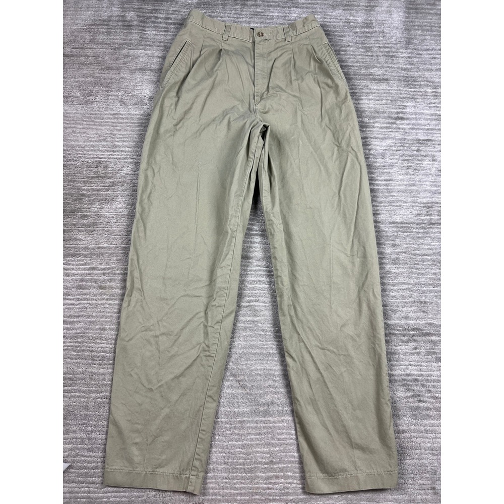 Lee Chinos Women 10 MED Khaki Authentic Clothing Pleated High Rise Straight Leg